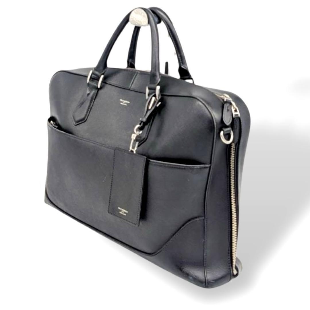 PELLE MORBIDA✨ビジネスバッグ　レザー　サフィアーノ　ブラック