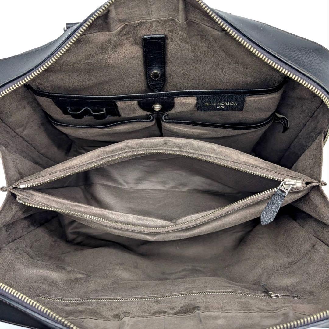 PELLE MORBIDA✨ビジネスバッグ　レザー　サフィアーノ　ブラック