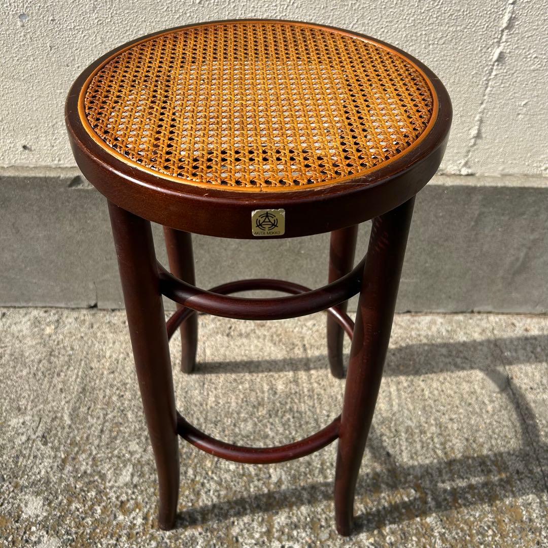 秋田木工 ベントウッドラタンスツール