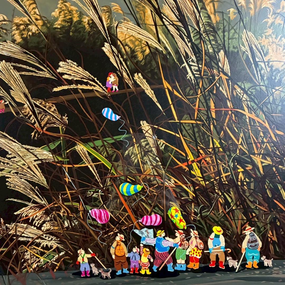 美品 ヒロ・ヤマガタ「万葉路」シルクスクリーン 直筆サイン入り チャリティ限定品