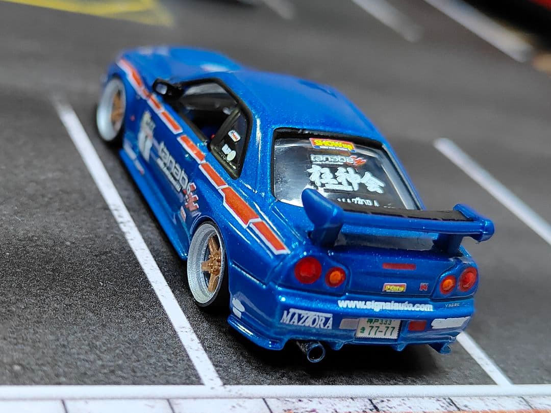 トミカプレミアムトミカ改造 日産 R34 カスタム ☆深リム ☆ホットウィール