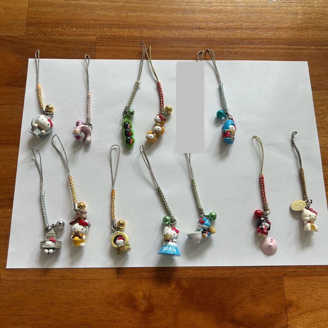 【値下げ】ハローキティ ご当地根付けストラップ 12個セット