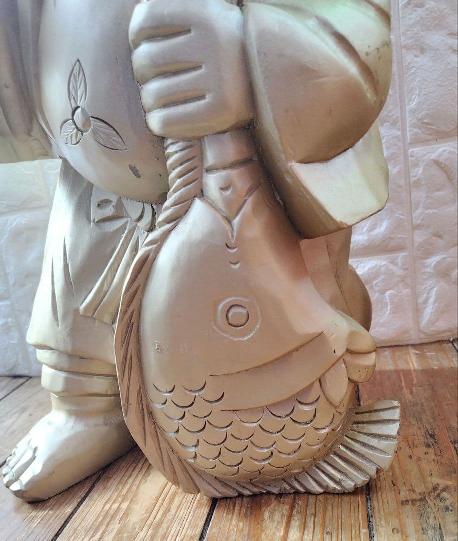 恵比寿 様 木彫り Japanese Wooden Ebisu