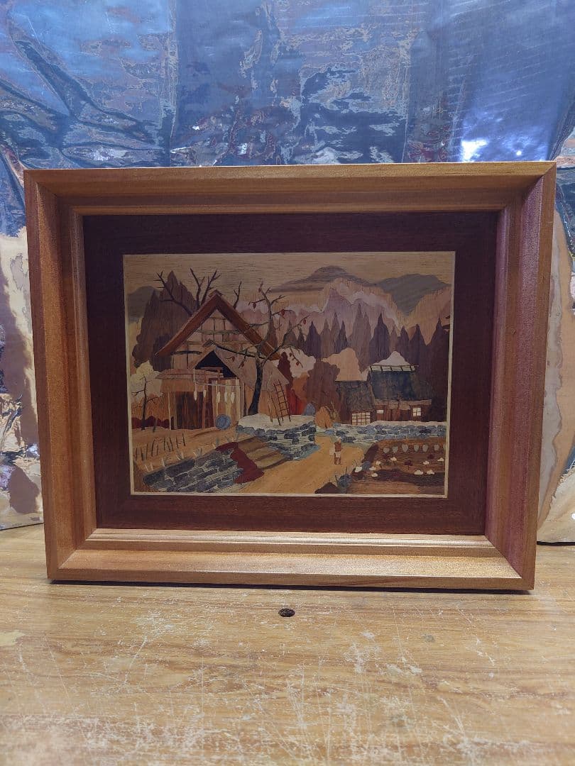 【日本の旅情シリーズ】 「大町の秋」 マーケタリー・木目象嵌 No.5