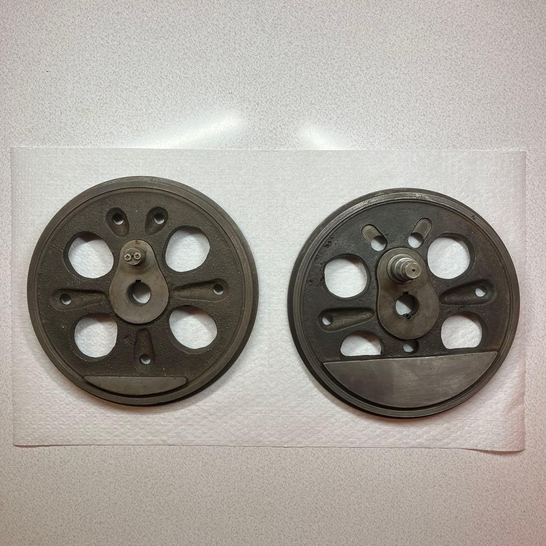 鉄道　レトロ　機関車　ミニSL 本物　鋳物車輪　2個セット　鉄道部品　鉄道グッズ