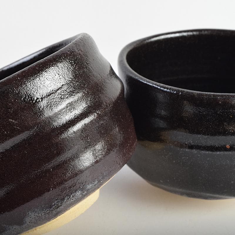 茶道具　兎月窯　杉浦芳樹　瀬戸黒　茶碗　六客　共箱　C　R9363B