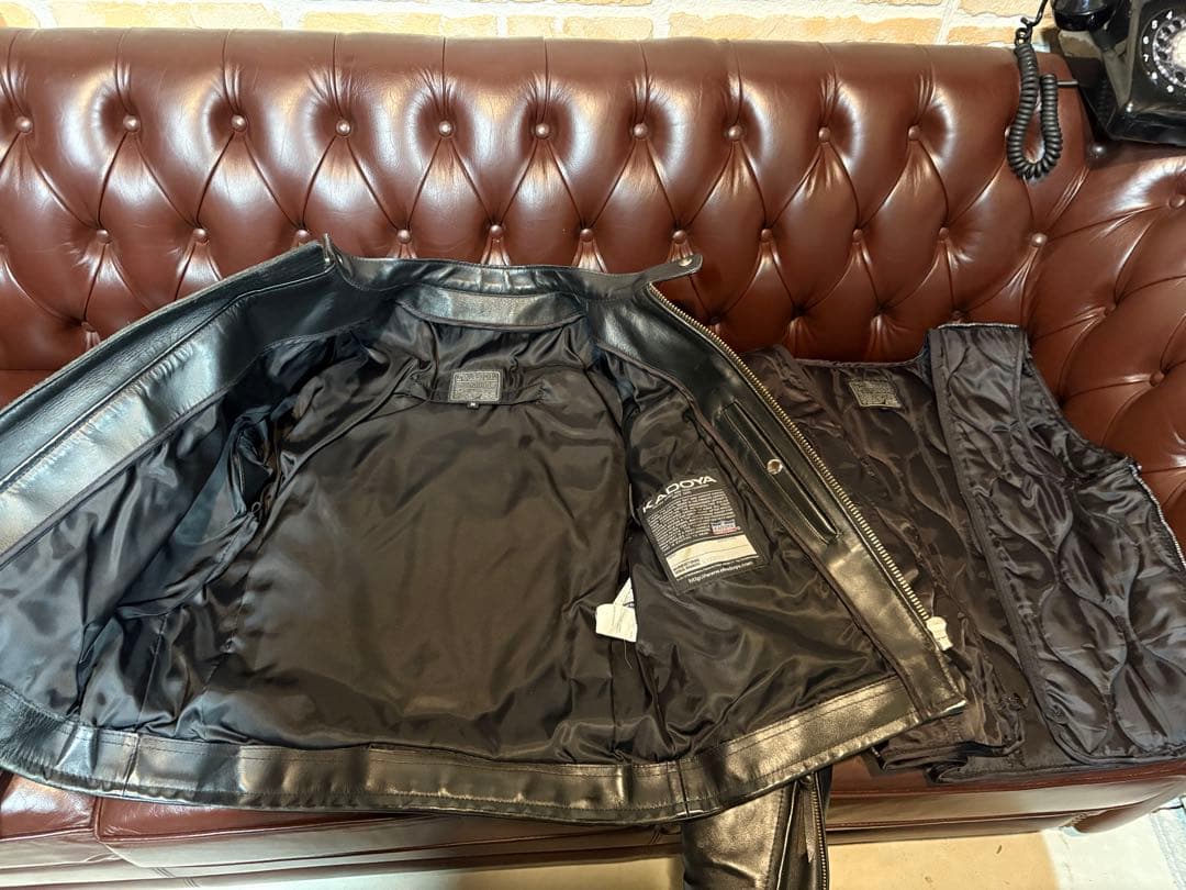 カドヤ／KADOYA／K’ｓLEATHER ／シングルライダース ／黒／M ／革