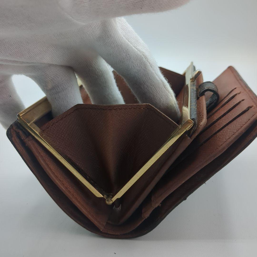 LOUIS VUITTON モノグラム 二つ折り財布 がま口 M61663 茶色