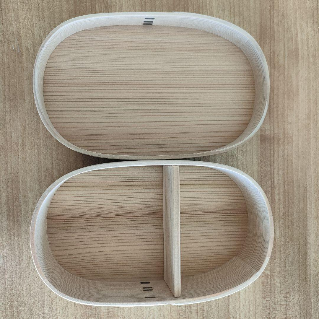 【新品】曲げわっぱ 中型 仕切り付き