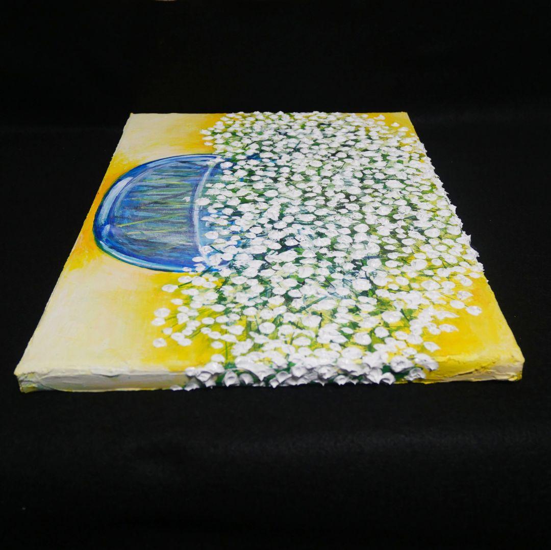 油絵 油彩 油彩画 絵 絵画 【カスミソウ 】