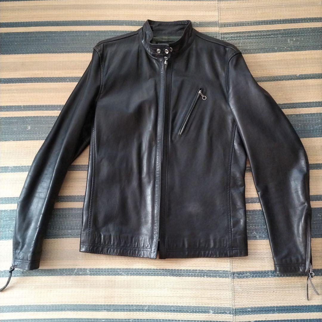 ミ*コ様 【美品】ハロルズギア 馬革 ライダースジャケット ブラック サイズ L
