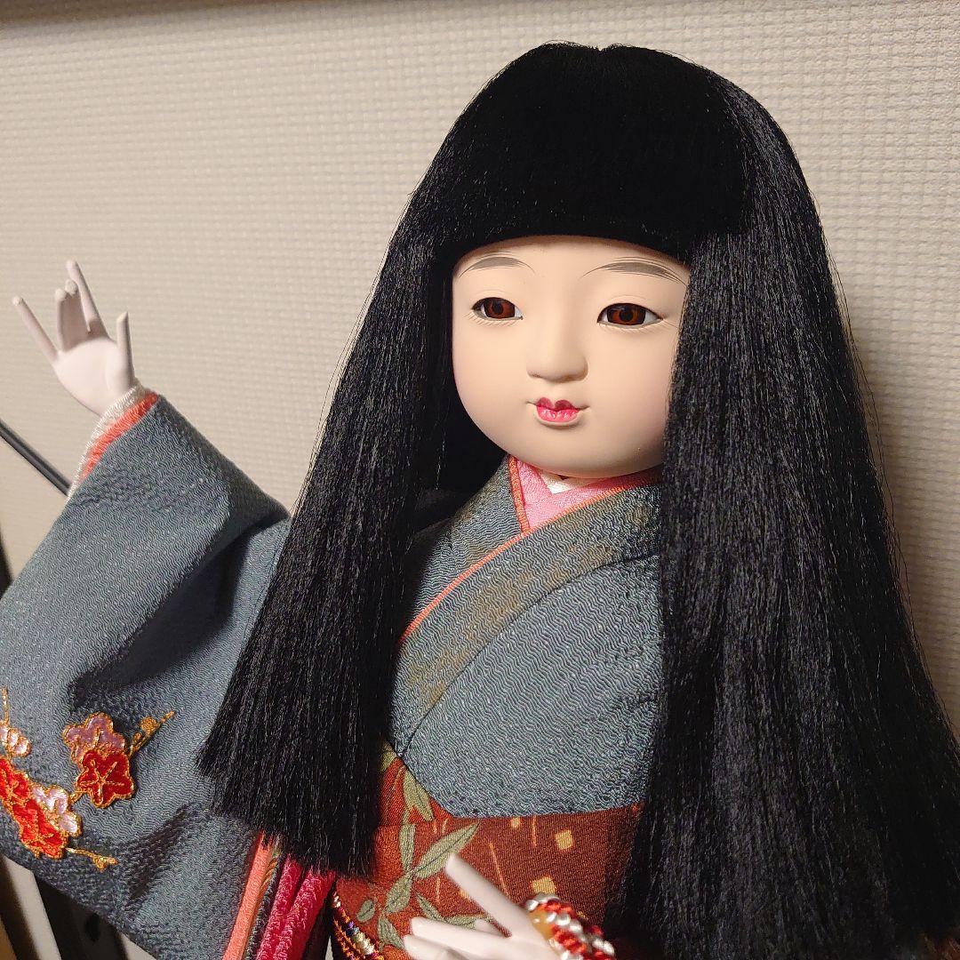 市松人形【春幸】日本人形　丹後ちりめん　謹製　手作り本仕立 全長約44cm