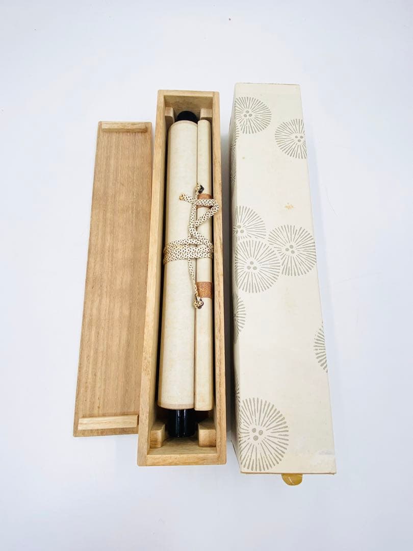 【茶掛】臨済宗　健仁寺派　管長【竹田 益州 】 『霜月照清池』  合箱  紙外箱