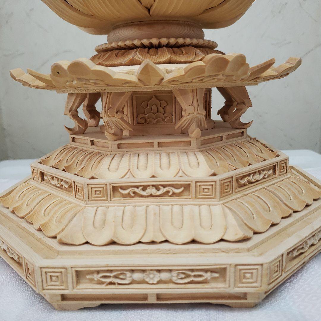 Ｂフライデー蔵出し特価大きな仏像★ヒバ材 千手観音菩薩像1尺立★全高 約68cm