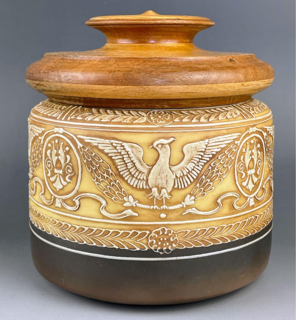 【希少】オールドノリタケ ヒュミドール 葉巻入れ 鷹 鷲 イーグル紋 盛上げ