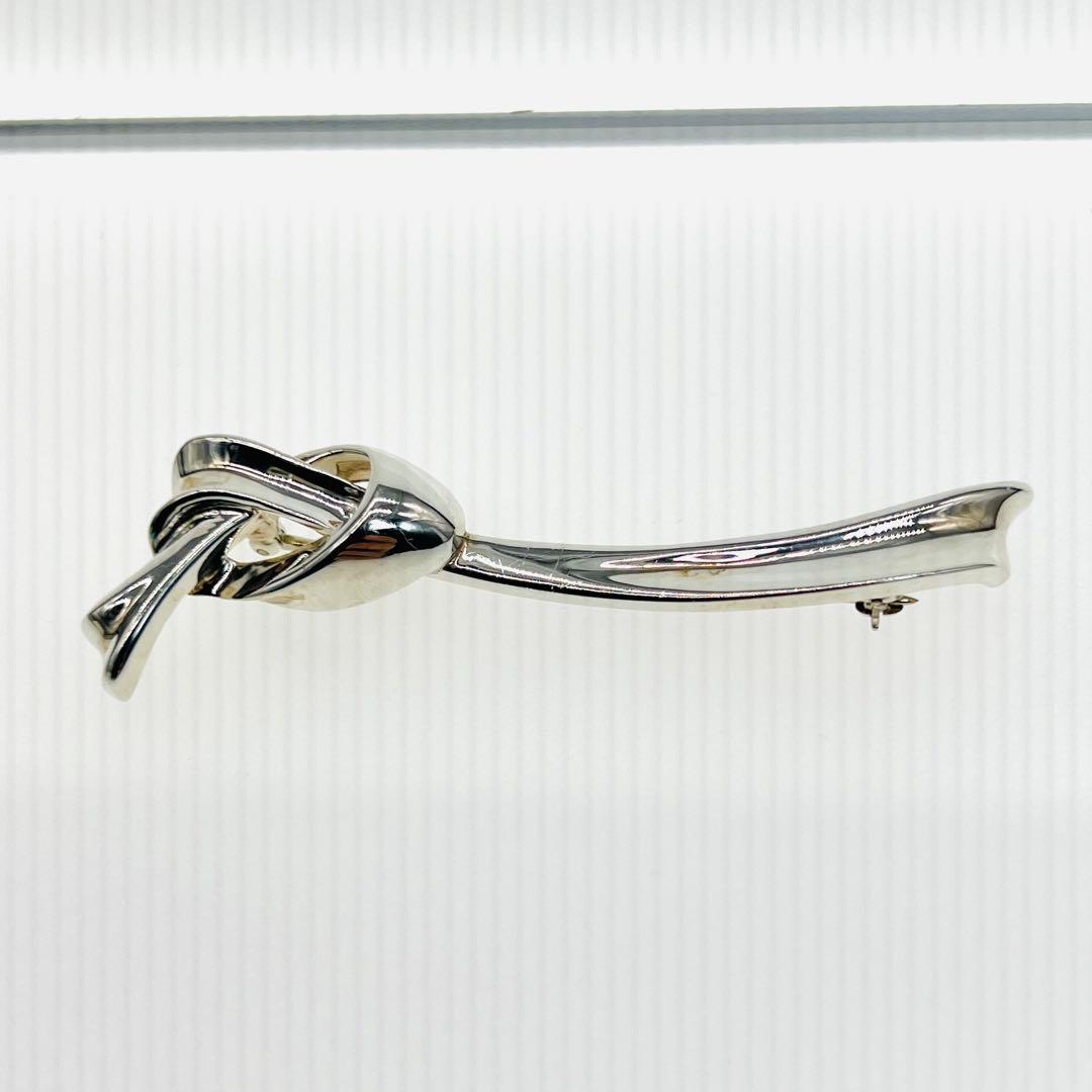 希少 ティファニー ブローチ リボン リボンモチーフ ノット シルバー