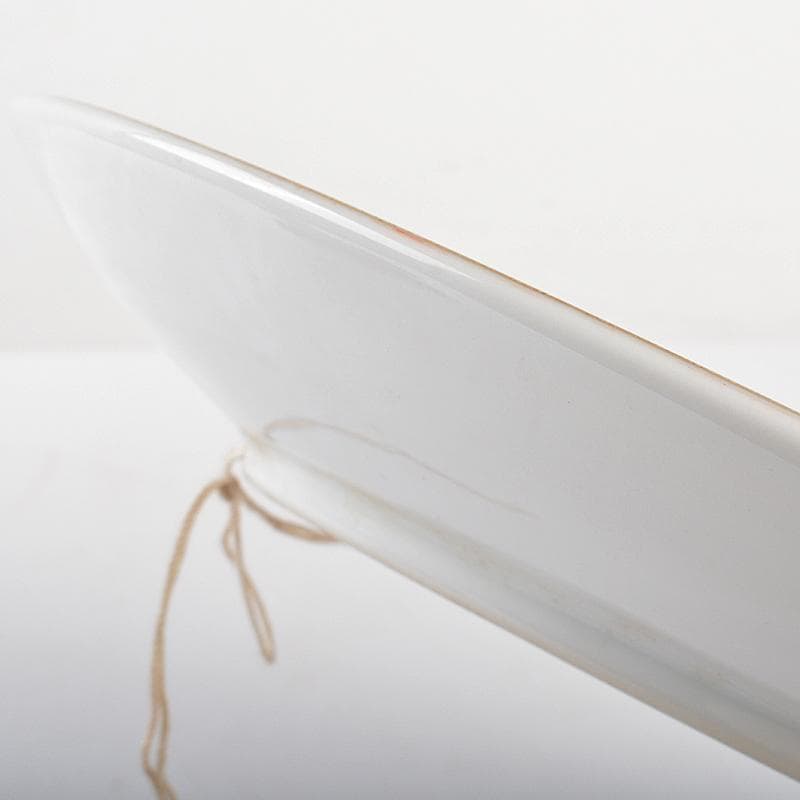 伊万里焼　古伊万里　錦手　南蛮人黒船文　飾皿　在銘　N　R6747