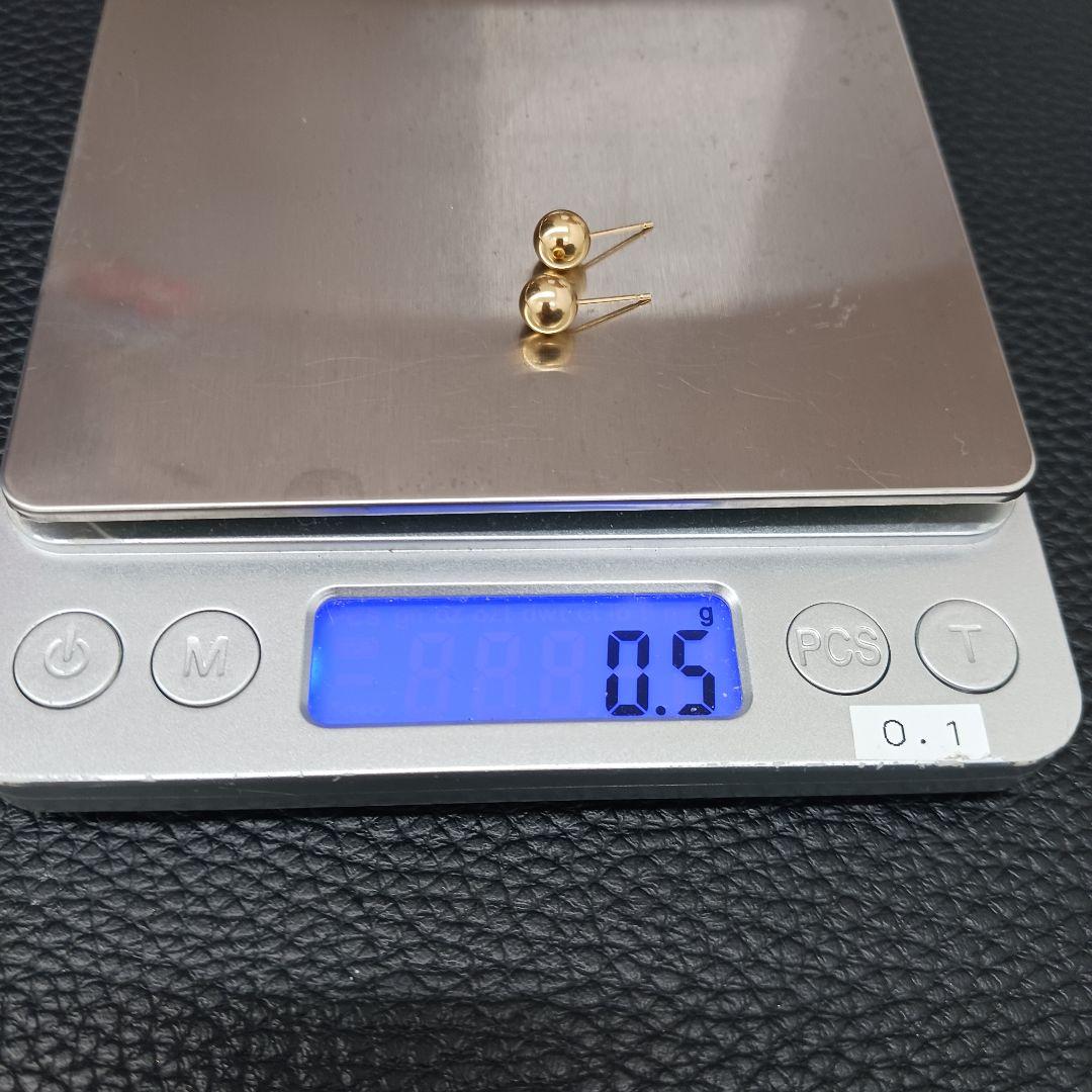 (B012001) K18 YG ピアス 丸玉 アクセサリー