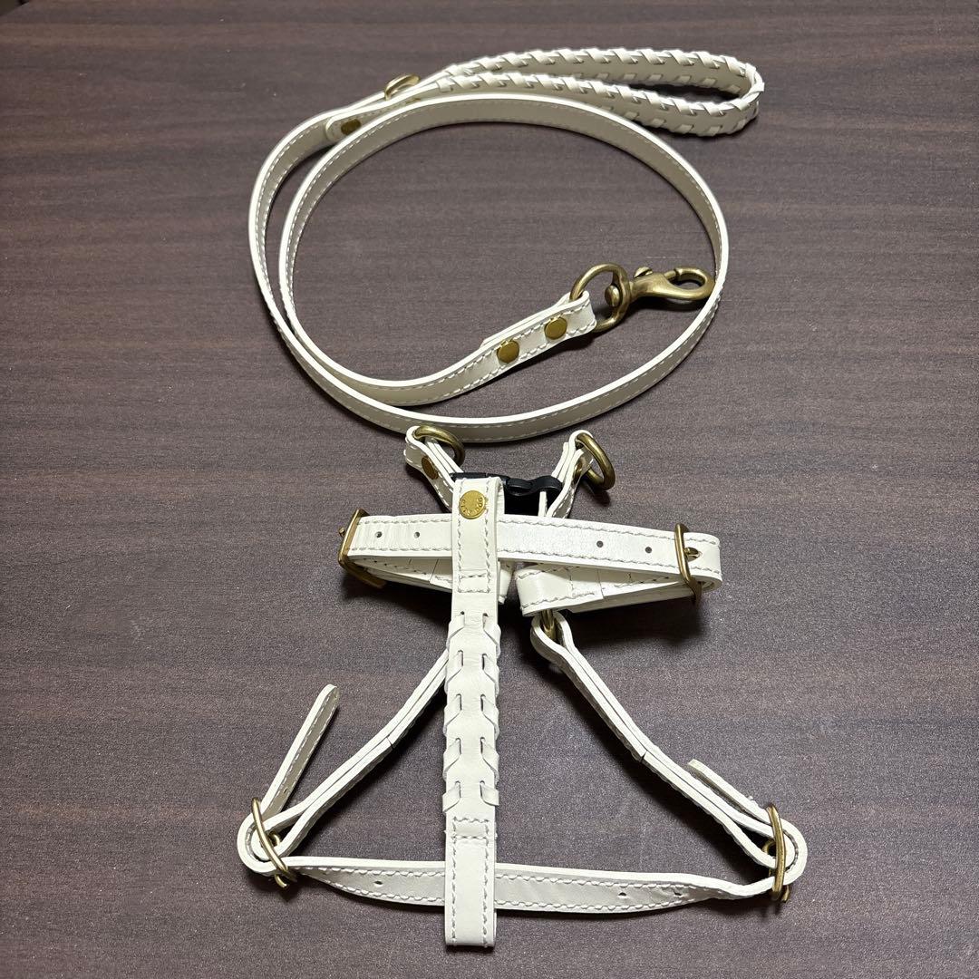 CITYDOG レザー ハーネスMサイズ&リードセット　アイボリー