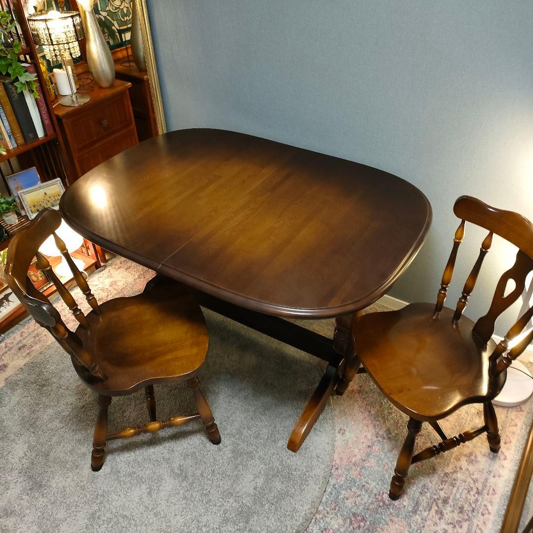 【名品・ヴィンテージ】飛騨産業 伸長式ダイニングテーブル上質クラシック