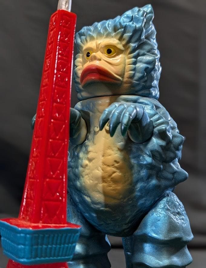 東京タワーガラモン青「ウルトラQ」登場怪獣（Ｍ１号）台座付ソフビフィギュア非売品