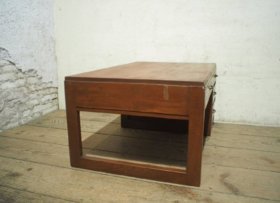 1040 ヴィンテージ　ロータイプの片袖机　文机　ローテーブル　古家具　レトロ