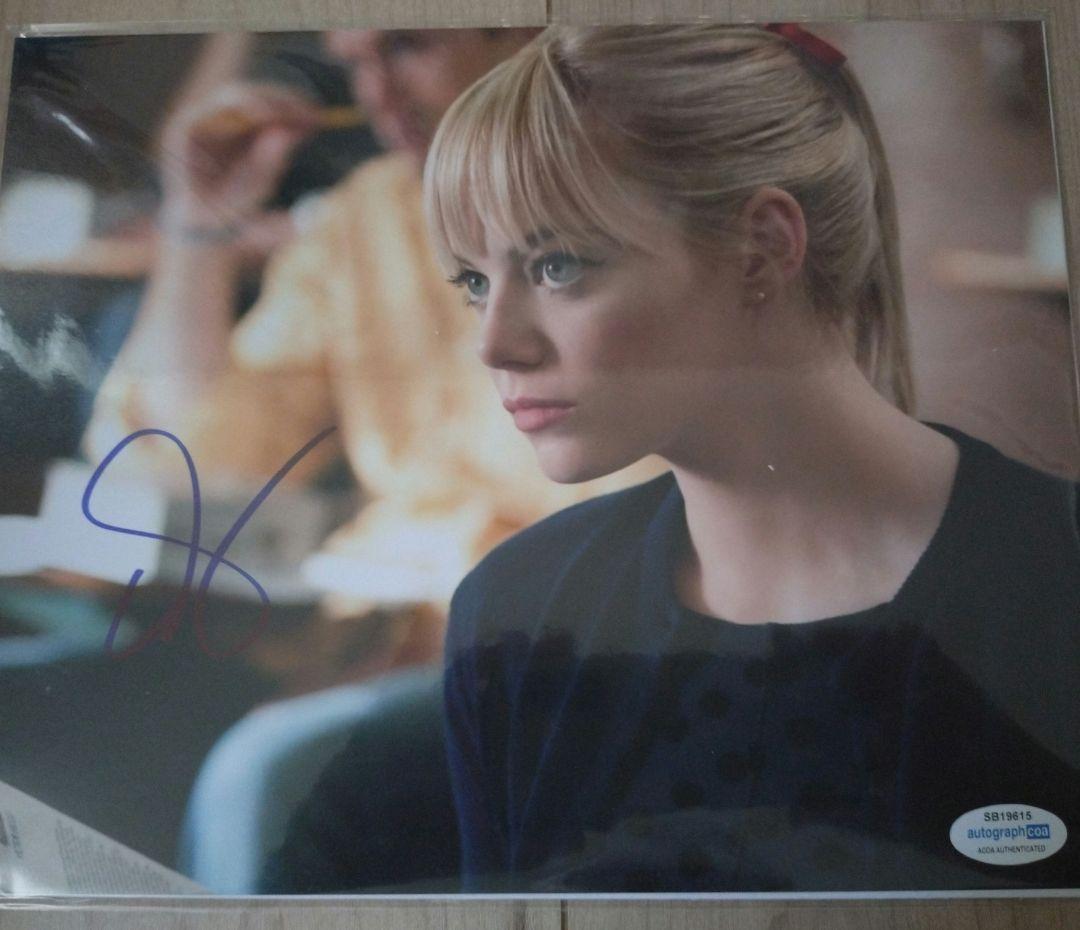 エマストーン　サイン　オートグラフ　8×10インチ　アメイジングスパイダーマン