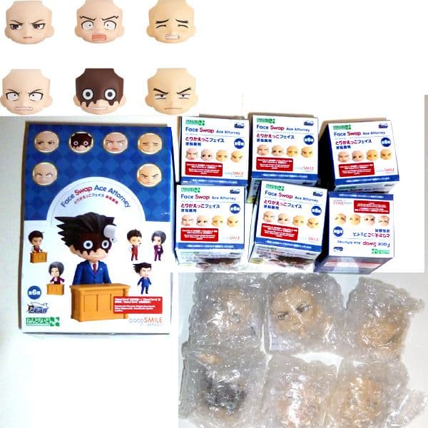 新品未使用品　逆転裁判　ねんどろいどもあ とりかえっこフェイス 全6種フィギュア