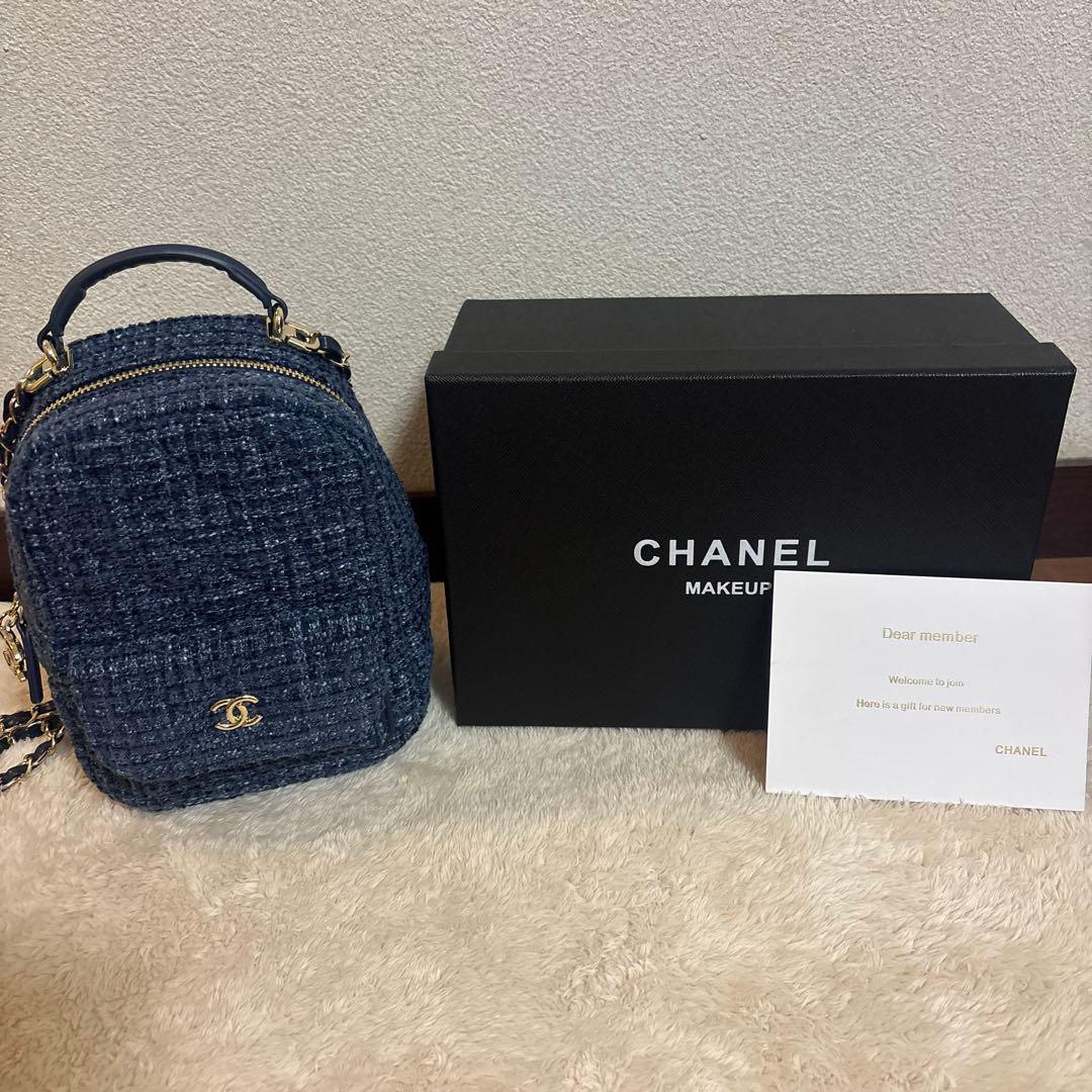 CHANEL 非売品メイクアップバッグ ネイビーツイード