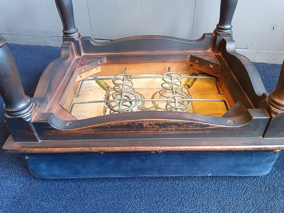 木製クラシックスツール ネイビー　ヴィンテージ　レトロ