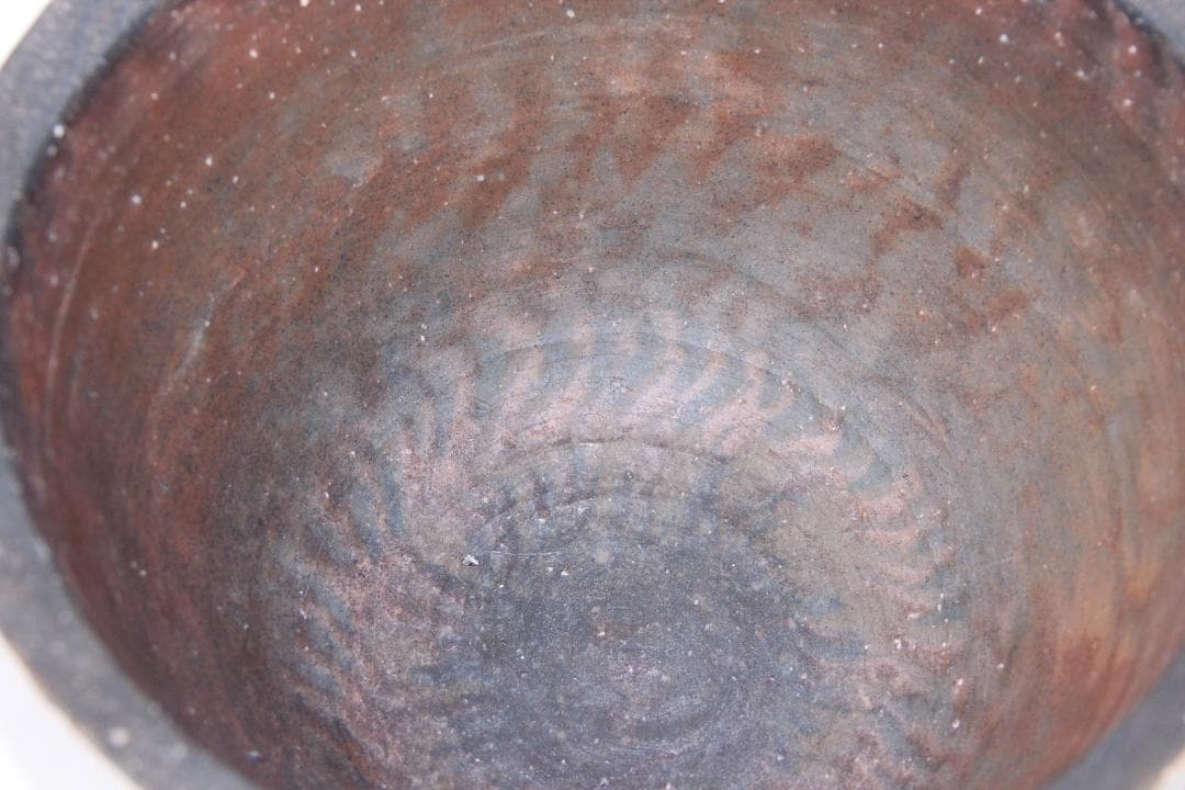 茶道具　備前　山本出作 水指　羽毛文様　春舉漆絵蓋 三越初個展出品 ES11-7