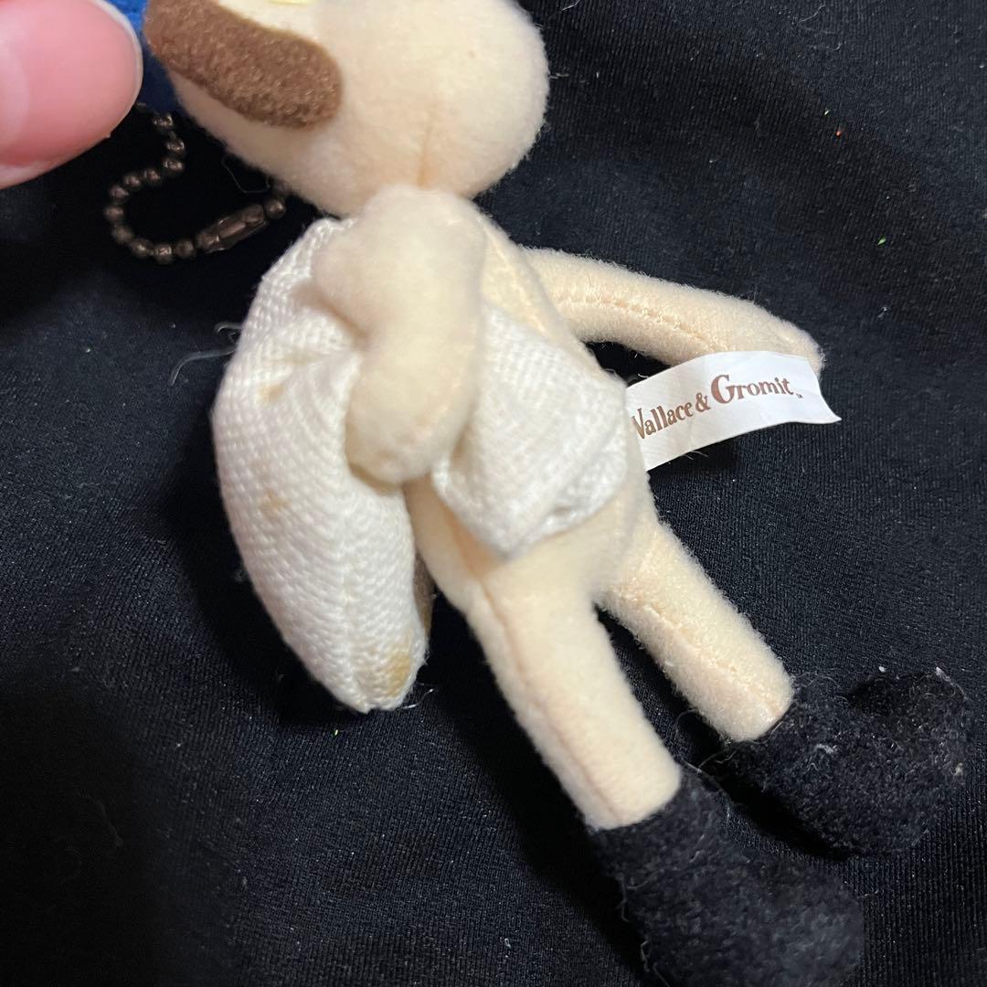 ▲汚れなどあり▲ウォレスとグルミット マスコット キーホルダー