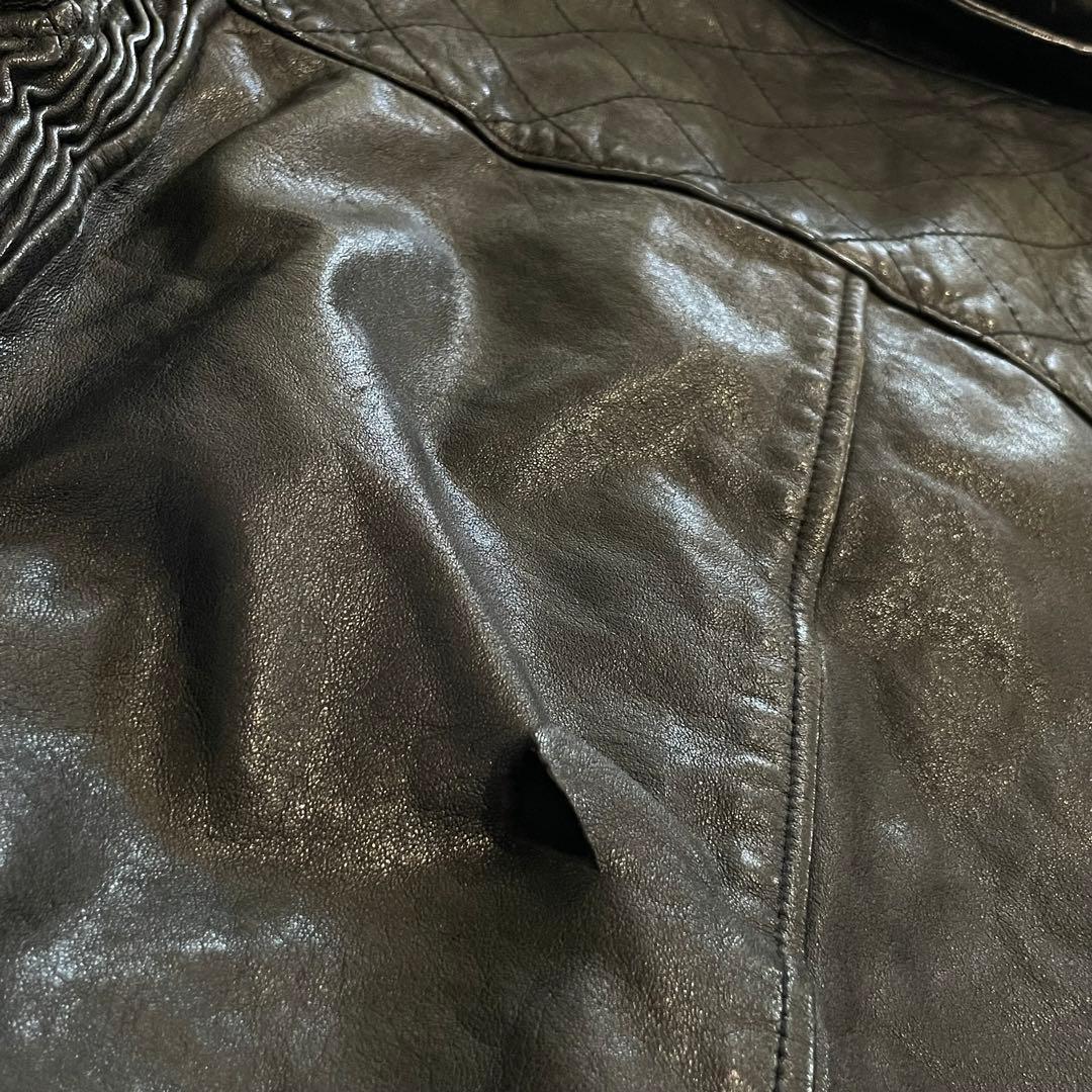 ジャケット・アウター 00s japanese label fur leather jacket BL