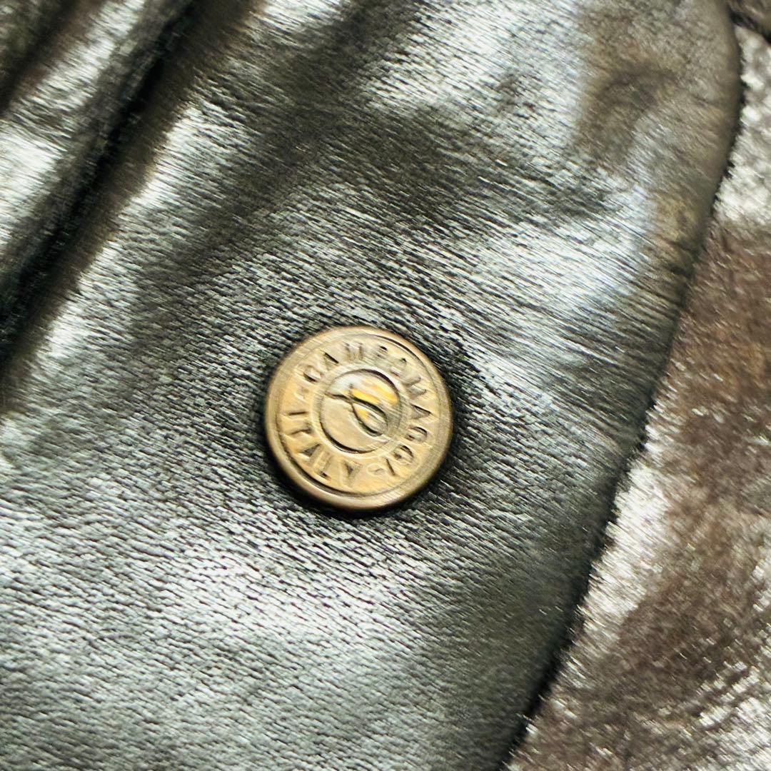 CAMPOMAGGI スタッズ　ミニ　ウォレット　黒　レザー　ラウンドジップ