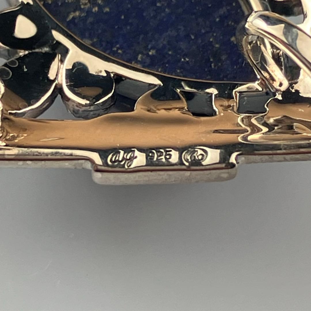 碌山 ロクザン ラピスラズリ ペンダントトップ/ブローチ 2way パール装飾