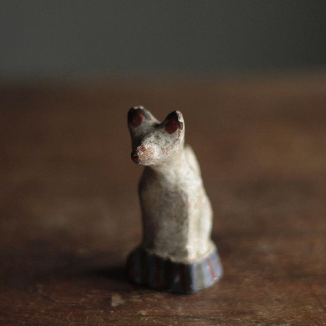 古作 土人形 狐 お稲荷さん 郷土人形 今戸人形 古道具 アンティーク オブジェ