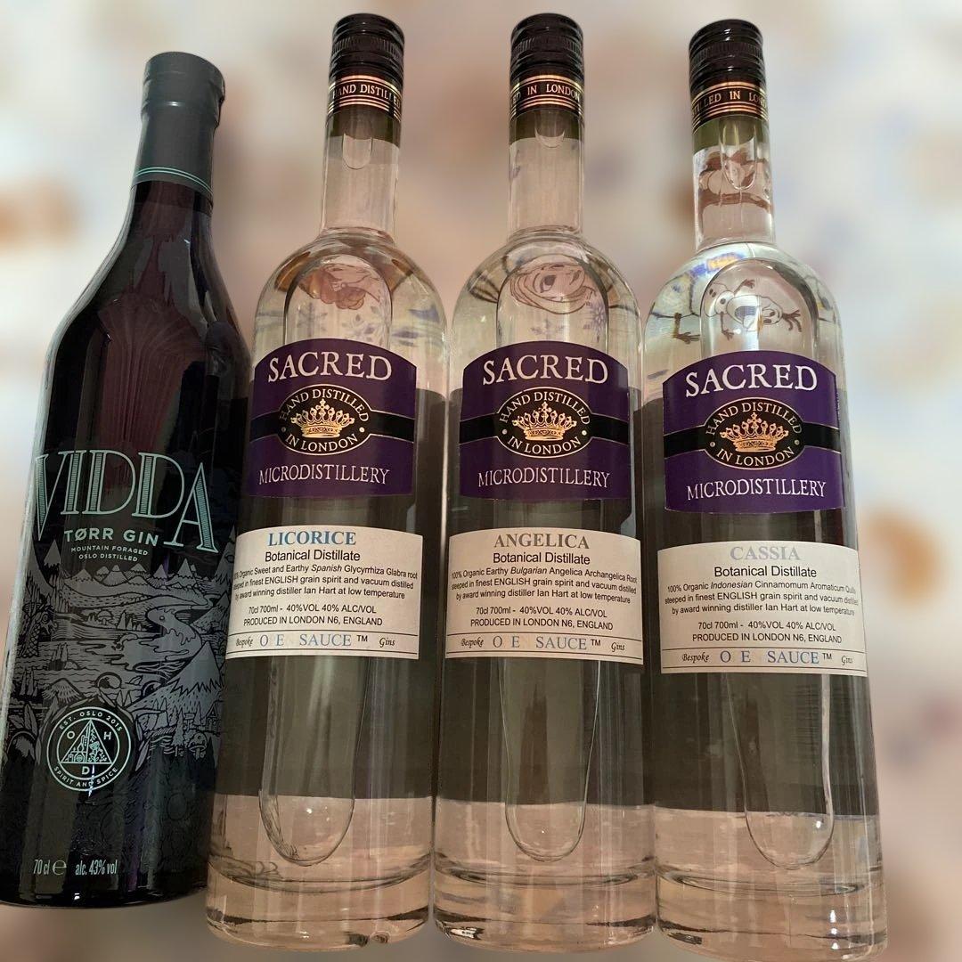 ジン 4種 ヴィッダトール/セイクレッドカッシア/アンジェリカ/リコリス