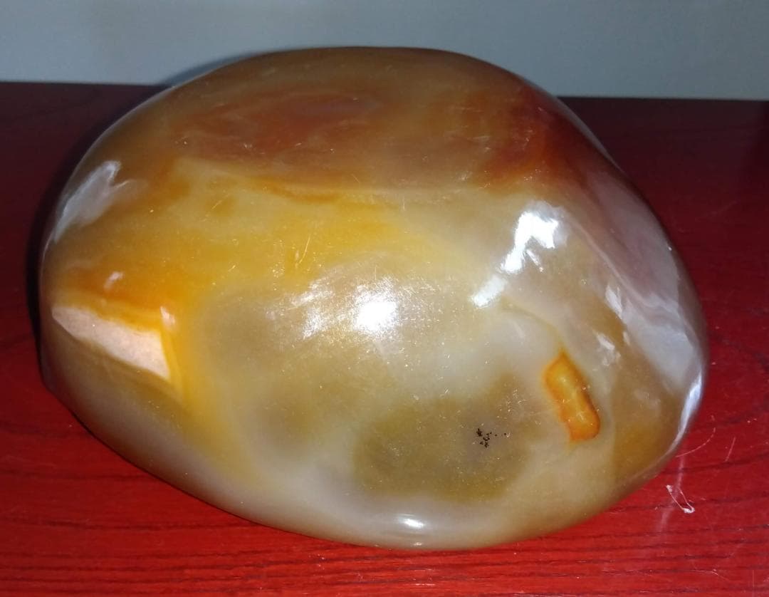 希少巨大瑪瑙ハート型彫り物オブジェ置物