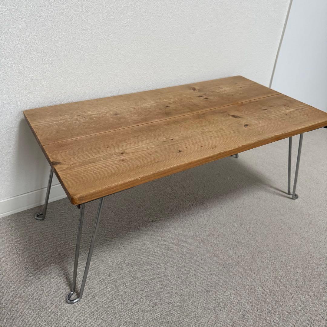 無垢材　折りたたみローテーブル