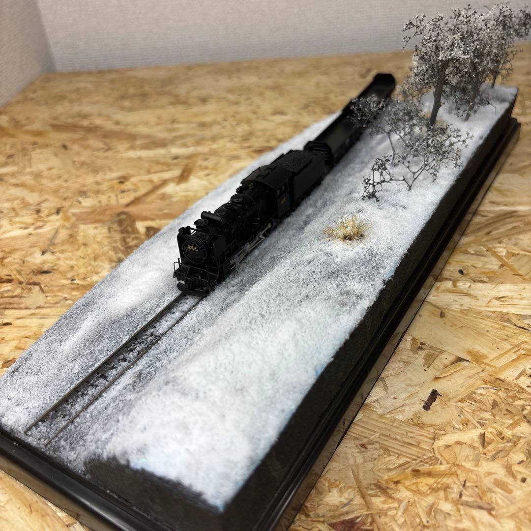 【ケースあり】N保管用ジオラマ「白雪の軌道」—静寂に佇む冬景色ベース—