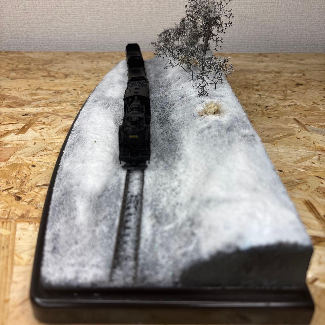 【ケースあり】N保管用ジオラマ「白雪の軌道」—静寂に佇む冬景色ベース—
