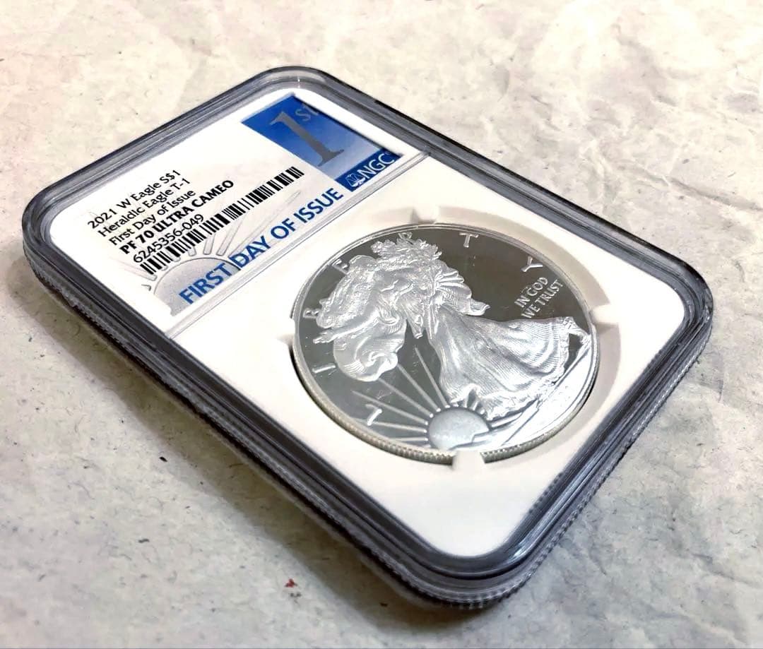 NGC最高鑑定★2021年アメリカ1ドル シルバーイーグル銀貨★PF70UC