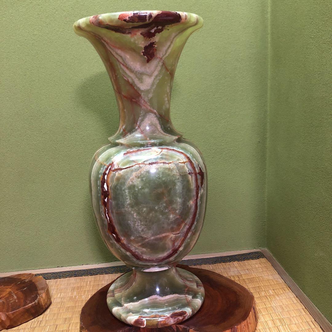 【お値下げ】超希少　オニキス特大サイズ　飾り壺　運気アップ　玄関飾り　床の間飾り
