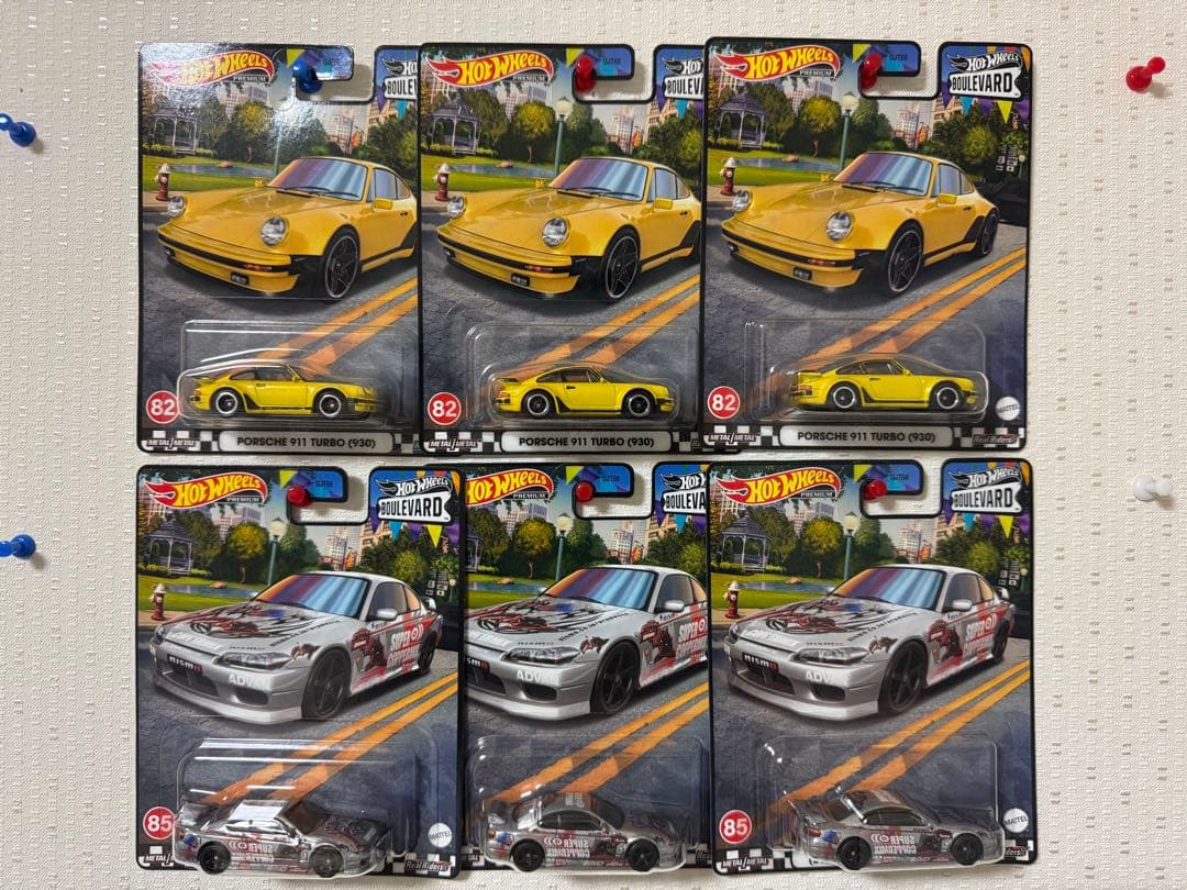 ホットウィール ポルシェ911ターボ S15 シルビア 6台セット