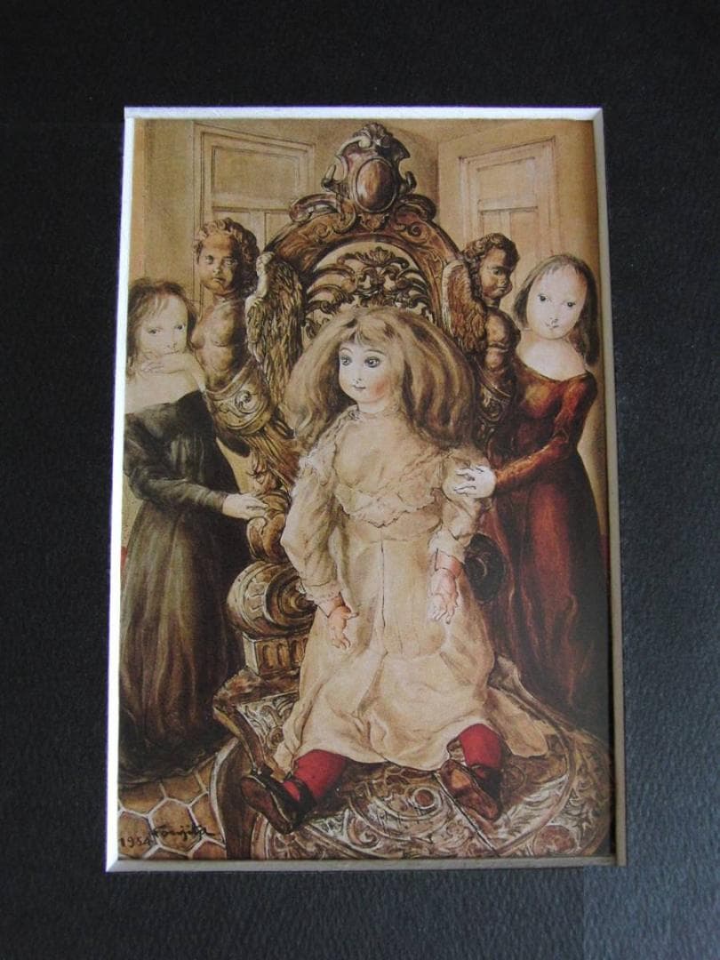 藤田嗣治、「Tresor」、希少画集の額装画、人気作品、オーダーマット付