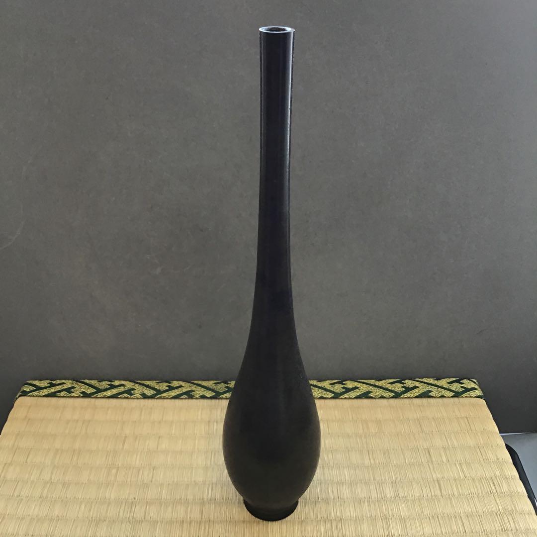 華道道具　花入　青銅つる首花入　N338HL