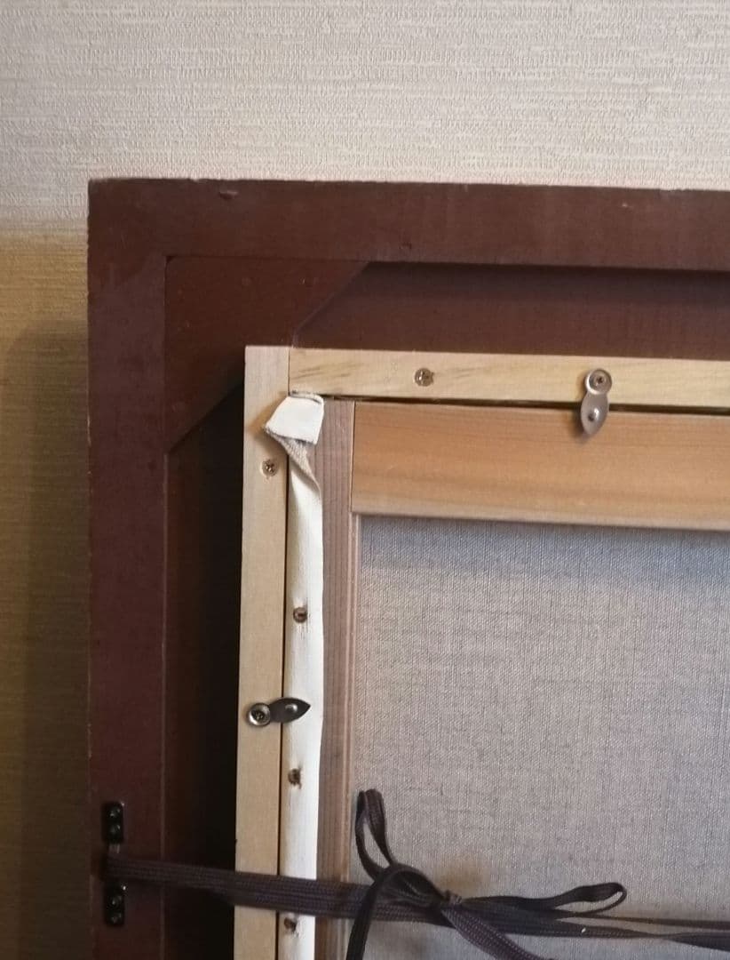 さく　　絵画　額縁　油彩画