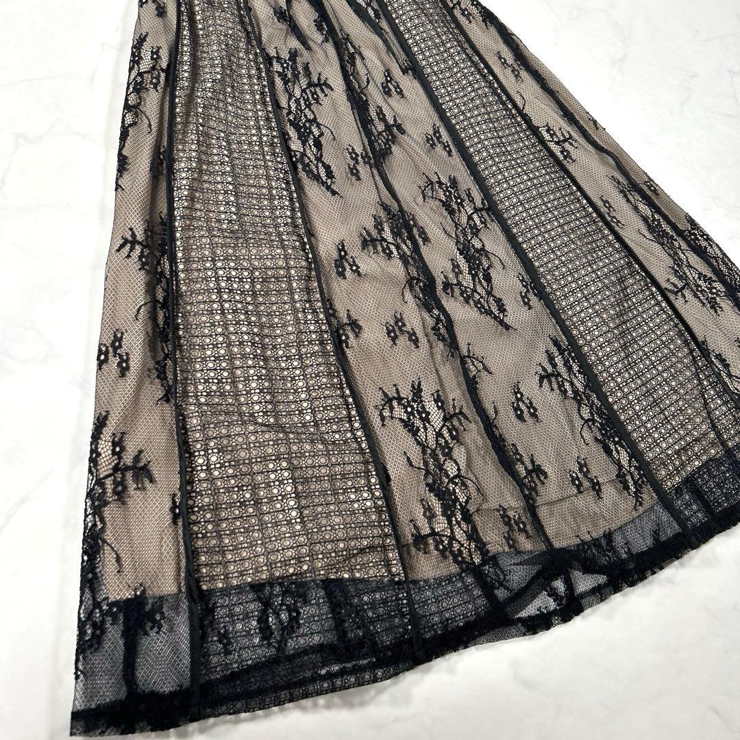 LAGUNAMOON　パネルレースワンピース　ドレス　お呼ばれ　ブラック　S