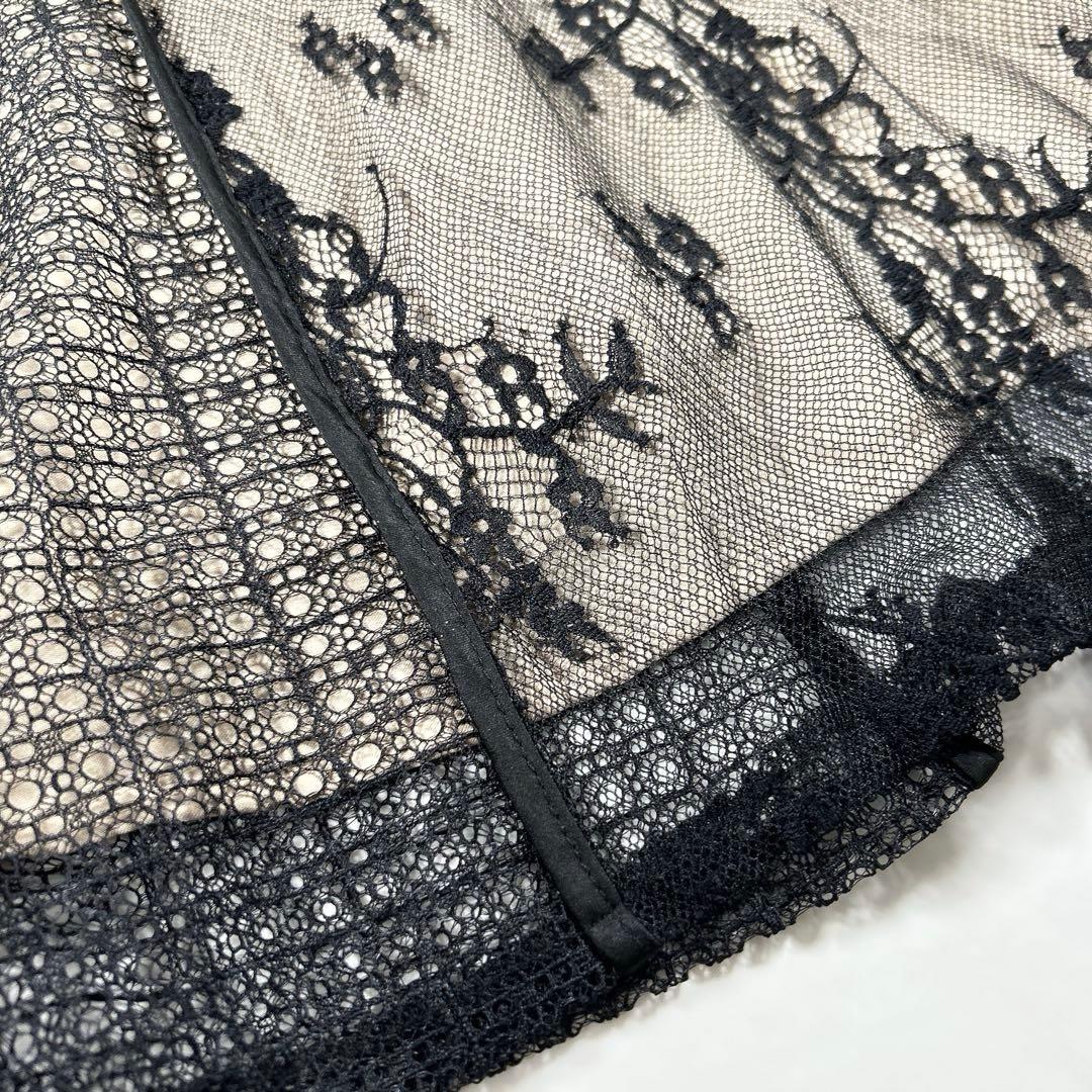 LAGUNAMOON　パネルレースワンピース　ドレス　お呼ばれ　ブラック　S