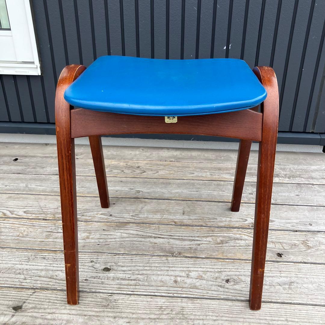 昭和レトロ 秋田木工 ミッドセンチュリー ベントウッドスツール 木製 古家具